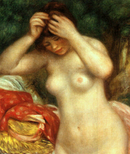 Bather Arranging Her Hair, Auguste Renoir, National Gallery of Art, Washington; Chester Dale Collection (detail).